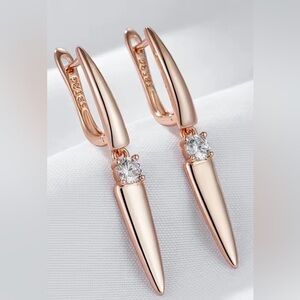 New Rose Gold Stamped Earrings
